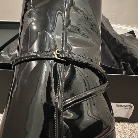 SAINT LAURENT Vernice Grupy Patent Leather High Knee Boots-Italy Size 38 - Picture 3 of 16